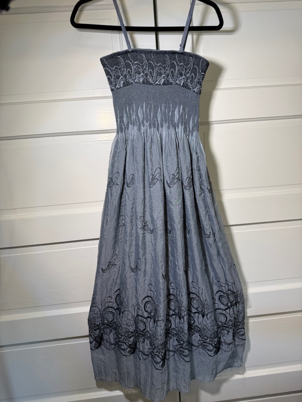 Smocked Strapless adjustable Maxi Dress Whimsy Goth Fairy Witchy romantic